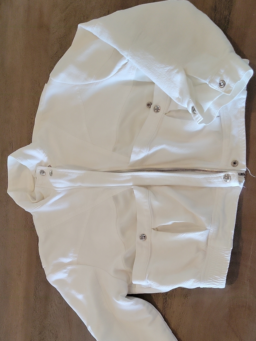 Blank NYC Off-White Moto Jacket with Embossed Label